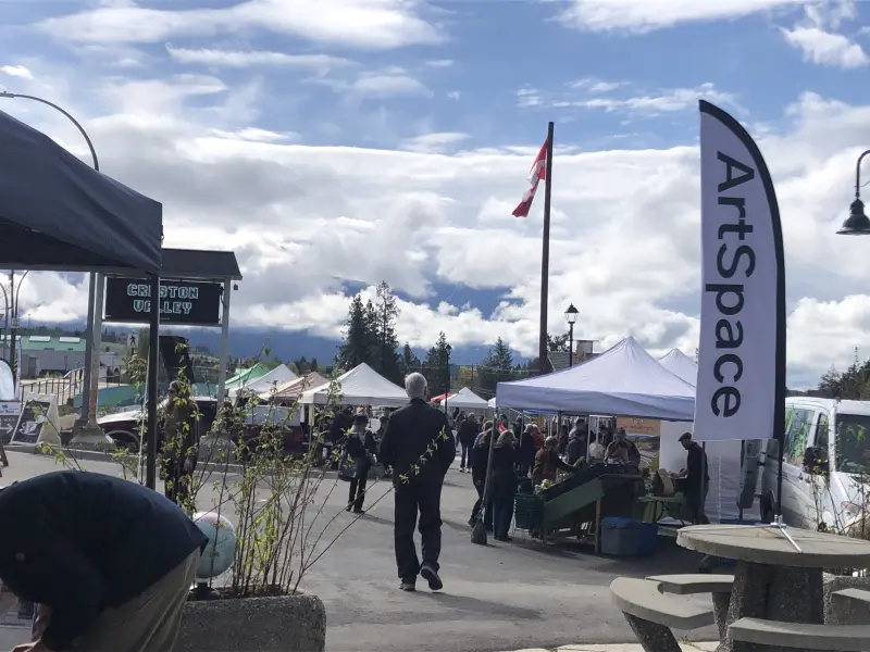 ArtSpace booth at the Farmers Market on Earth Day