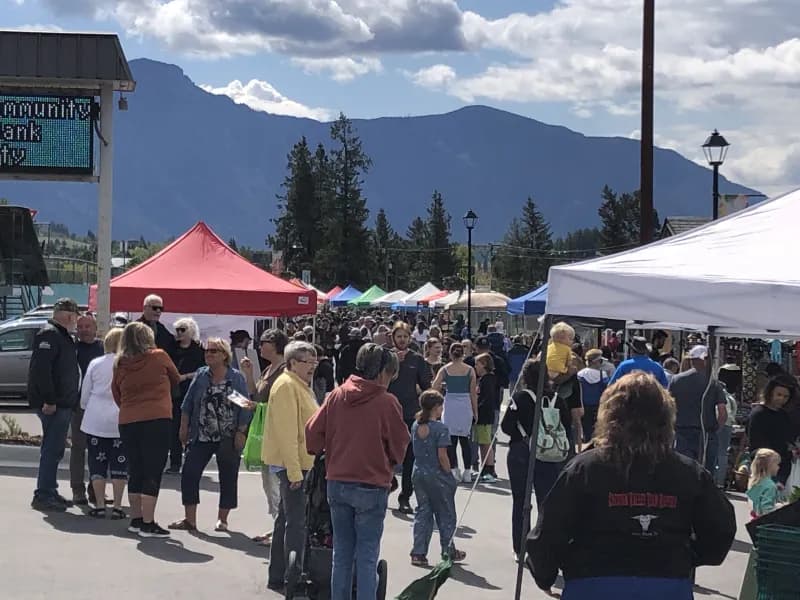 Crowds at the Creston Farmers Market during the Blossom Valley Festival
